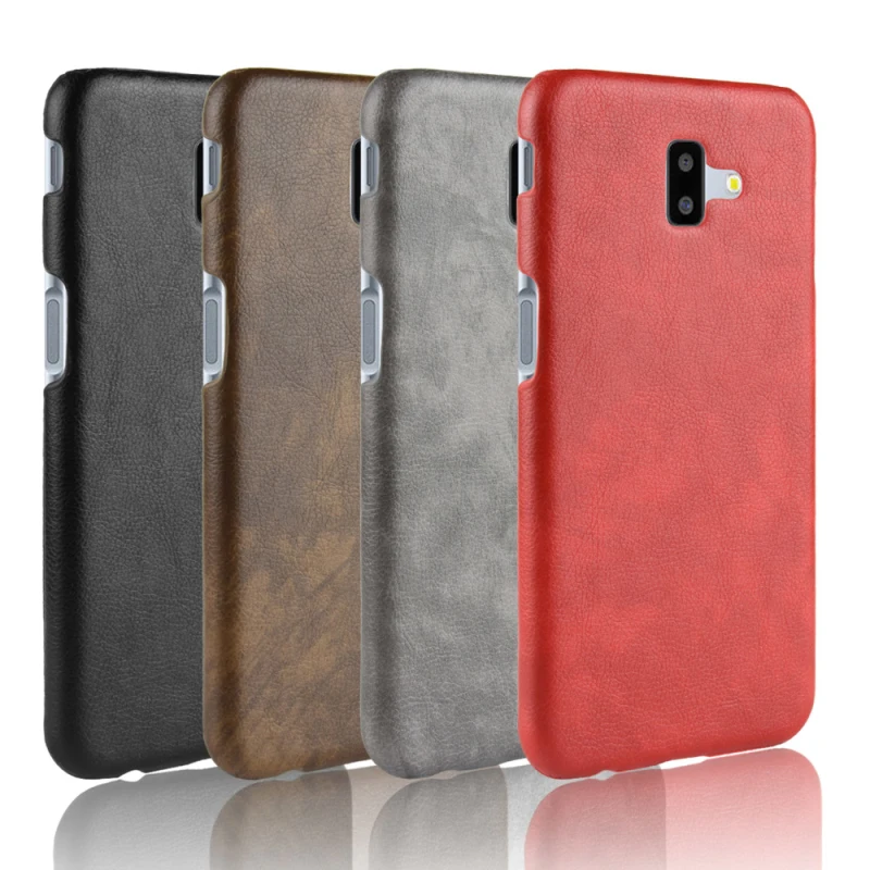 Para Samsung Galaxy J6 Plus Caso De Lujo Litchi Patr n De Cuero De La 