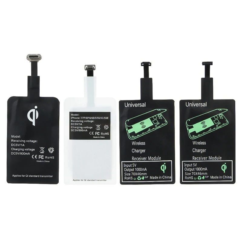 

Universal Android Qi Wireless Charging Receiver Micro USB Wireless Charger Receiving Patch For MicroUSB Phones For Iphone