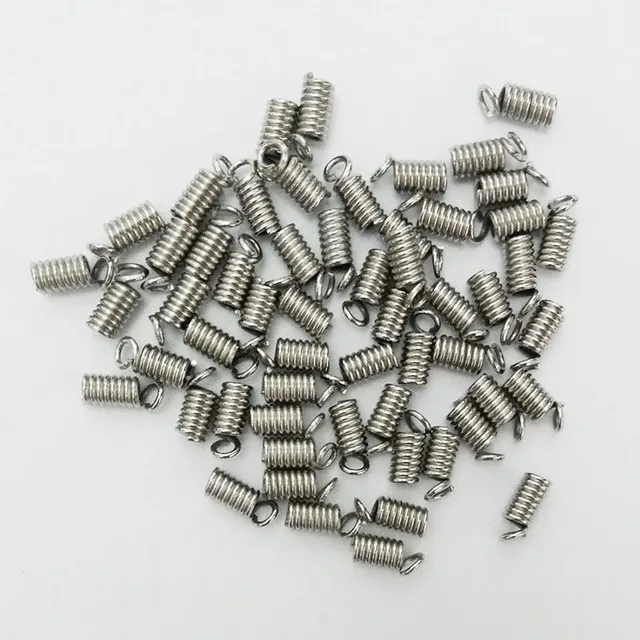jewelry making coil spring Crimp ends fastener cord crimps end caps