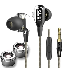 VJJB V1/V1S Double corne HiFi Écouteurs sport casque Stéréo Écouteur earpods cuffie oordopjes audifonos ecouteur fone de ouvido