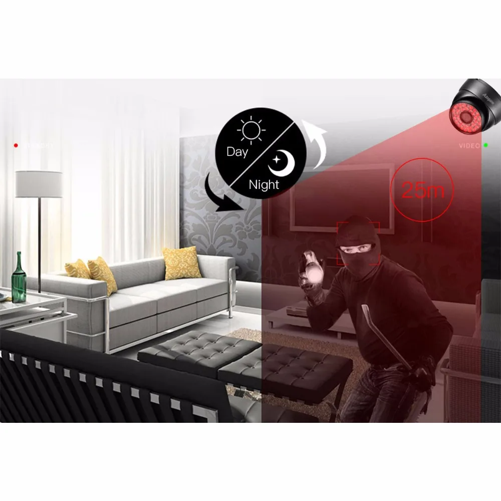  AZISHN Onvif 3MP 2304x1296 HD Resolution Outdoor/Indoor PoE IP Dome Camera 2.8mm Lens Wide Angle IP - 32926002904