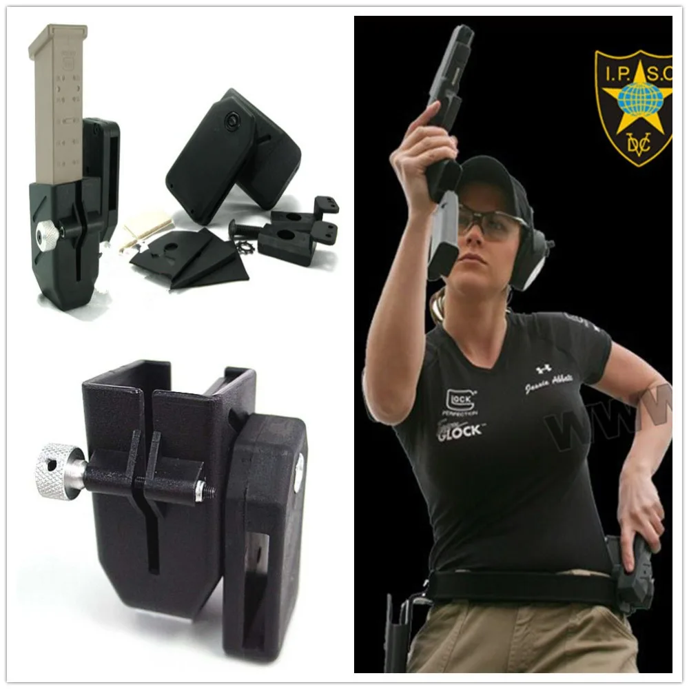 KRYDEX IPSC USPSA 3-Gun 4x Pistol Magazine Holsters Mag Pouches w/ Shooting Belt 