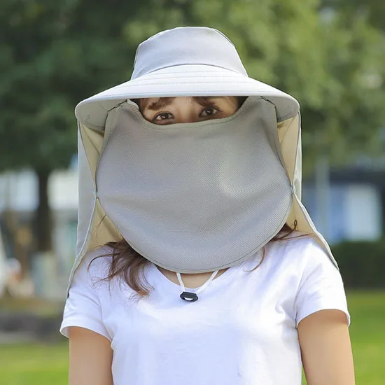 Летний уход за кожей лица Защита для шеи съемный Защита от солнца УФ шляпа от солнца Кепки для женские FS0560