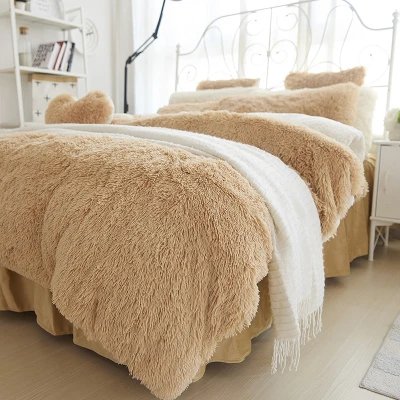 

Flannel short plush bedding Duvet Cover Set Free Shipping 1pc Duvet Cover 1pc Bed Sheet Set 2pcs Pillowcase Full/Queen/King Size