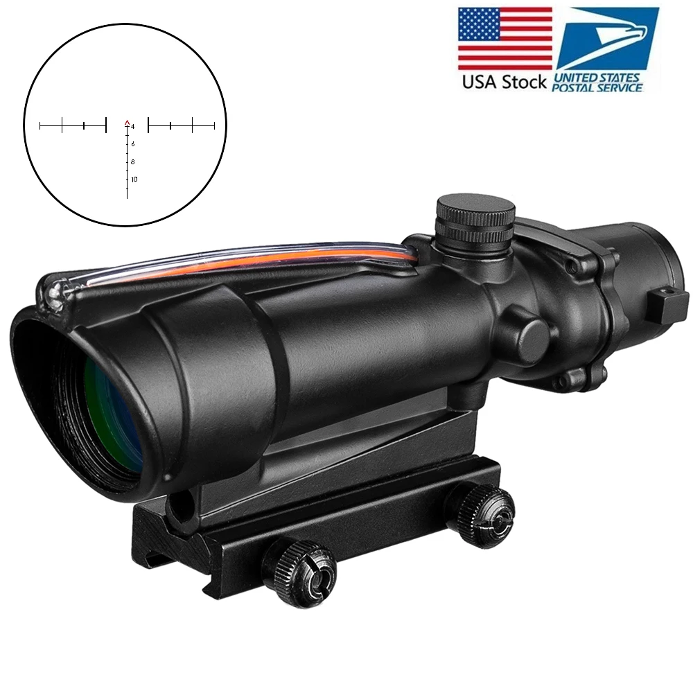 

ACOG 5x35 Hunting Riflescope Dual Illuminated Chevron Red Green Cross Fiber Scope Reticles Tactical Rifle Optical Sight