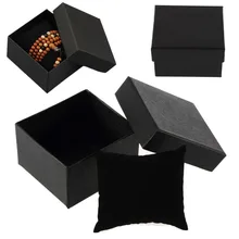 1 шт. квадратный ящик для хранения ювелирных изделий обручальное кольцо, серьги, ожерелье браслет Подарочная коробка-дисплей черный