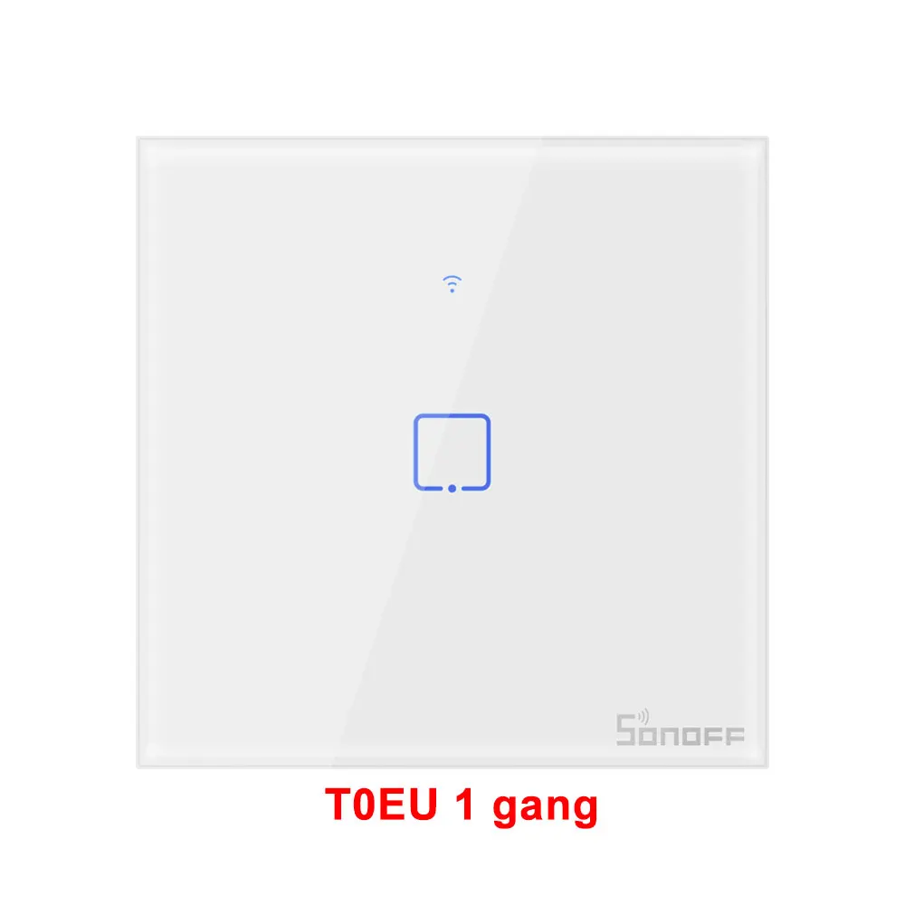 Itead Sonoff T0EU 86 1/2/3 серии TX настенный сенсорный переключатель Wi-Fi пульт дистанционного управления Управление умный дом переключатель работает с Alexa Google Home - Комплект: Sonoff T0EU 1 gang