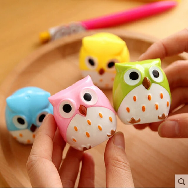 New Cute Kawaii Lovely Plastic Owl Pencil Sharpener Creative New Cute Kawaii Lovely Plastic Owl Pencil Sharpener Creative Stationery Gifts For Kids Korean Free