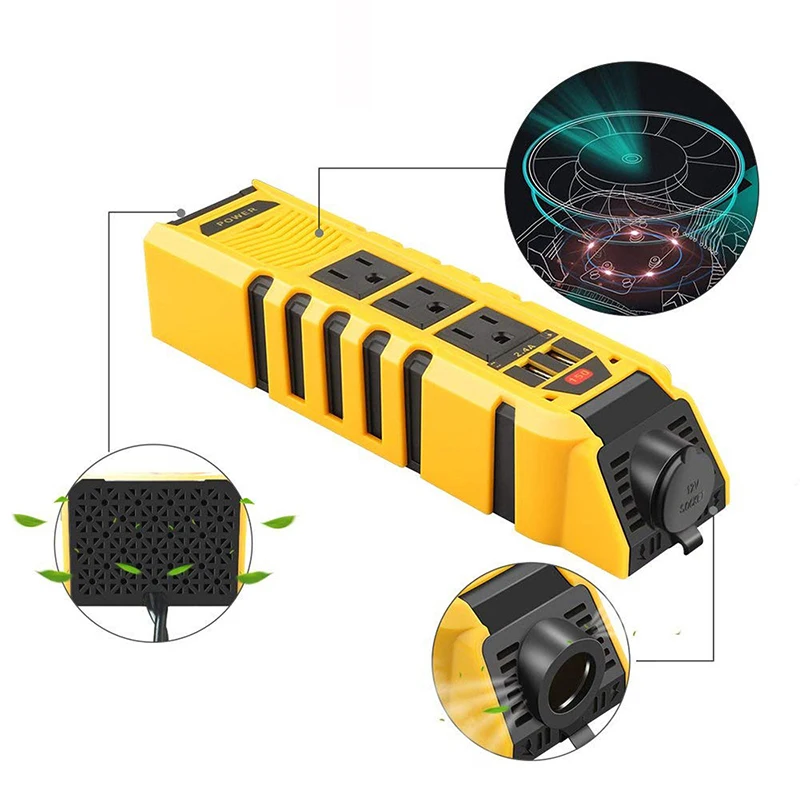 

150W 12V to 110V100V dual USB 3AC output conversion car inverter