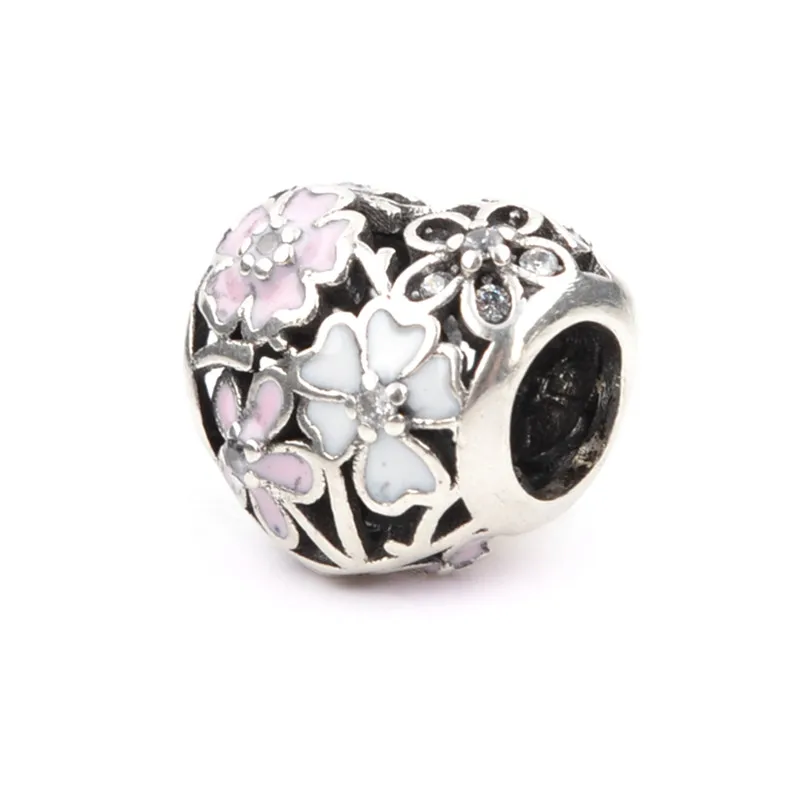 Lucky Sonny Fashion Enamel Bead Poetic Blooms Beads Fit Original Pandora Charm Bracelet Authentic Luxury DIY Jewelry Gift LSH132-3