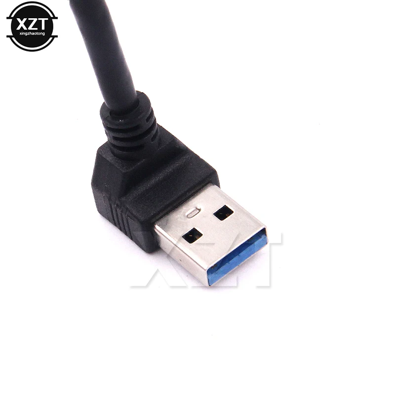 Универсальный высокое качество USB 3,0 Мужской к женскому до угол 90 градусов Расширение Дата кабель, шнур синхронизации USB кабель-удлинитель