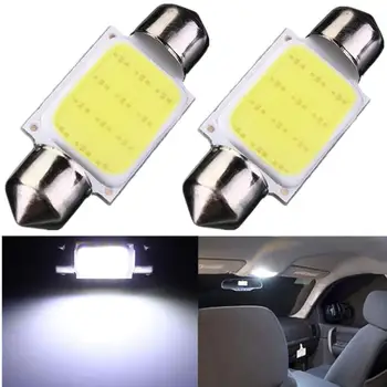 

HAMBODER 2Pcs High Quality 36mm Festoon COB 12 Chips DC 12V LED Car Dome Reading Lights June19 Drop ShippingA17
