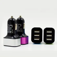 1000 шт./партия* алюминиевого сплава Авто универсальный с 3 портами(стандарт Порты и разъёмы 5.1A зарядных порта USB для автомобиля Зарядное устройство адаптер питания DC12V 24 V для iPhone ipad samsung