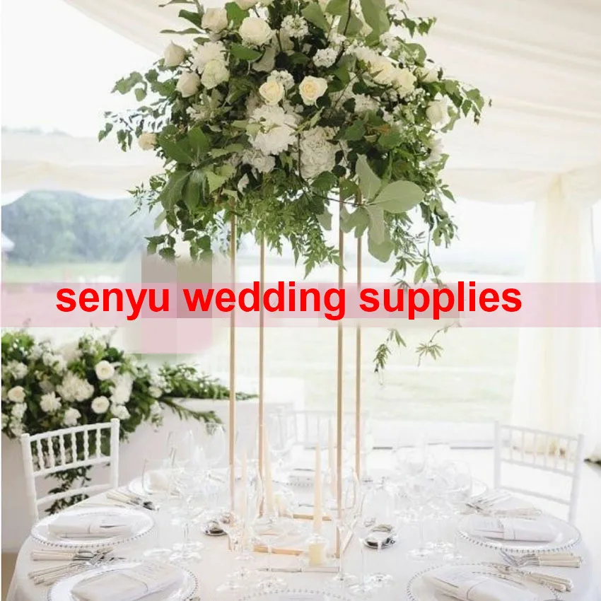 Modern Rectangular Tall Metal Flower Stand Wedding Centerpiece