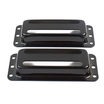 

Two slot "Gold Foil" deArmond harmony Style Pickup Cover ,Black (2)