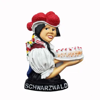 

Lychee German Black Forest Creative Folklore Refrigerator Magnetic Creative 3D Fridge Magnet Modern Home Kitchen Decoration