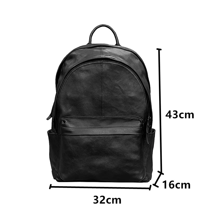 Мужской рюкзак из натуральной кожи, Высококачественная кожа, Ретро стиль, Большой Вместительный рюкзак для путешествий, для компьютера, 14 дюймов, для ноутбука, сумки через плечо