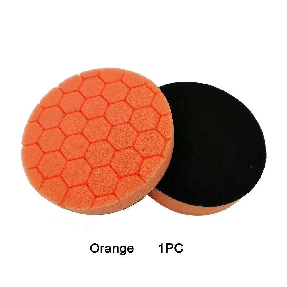 Шестигранная Полировочная Подушка 5 дюймов 125 мм Европейская губчатая пена для двойного действия& RO car полишер синий светильник для резки Pa - Цвет: Orange 1PC