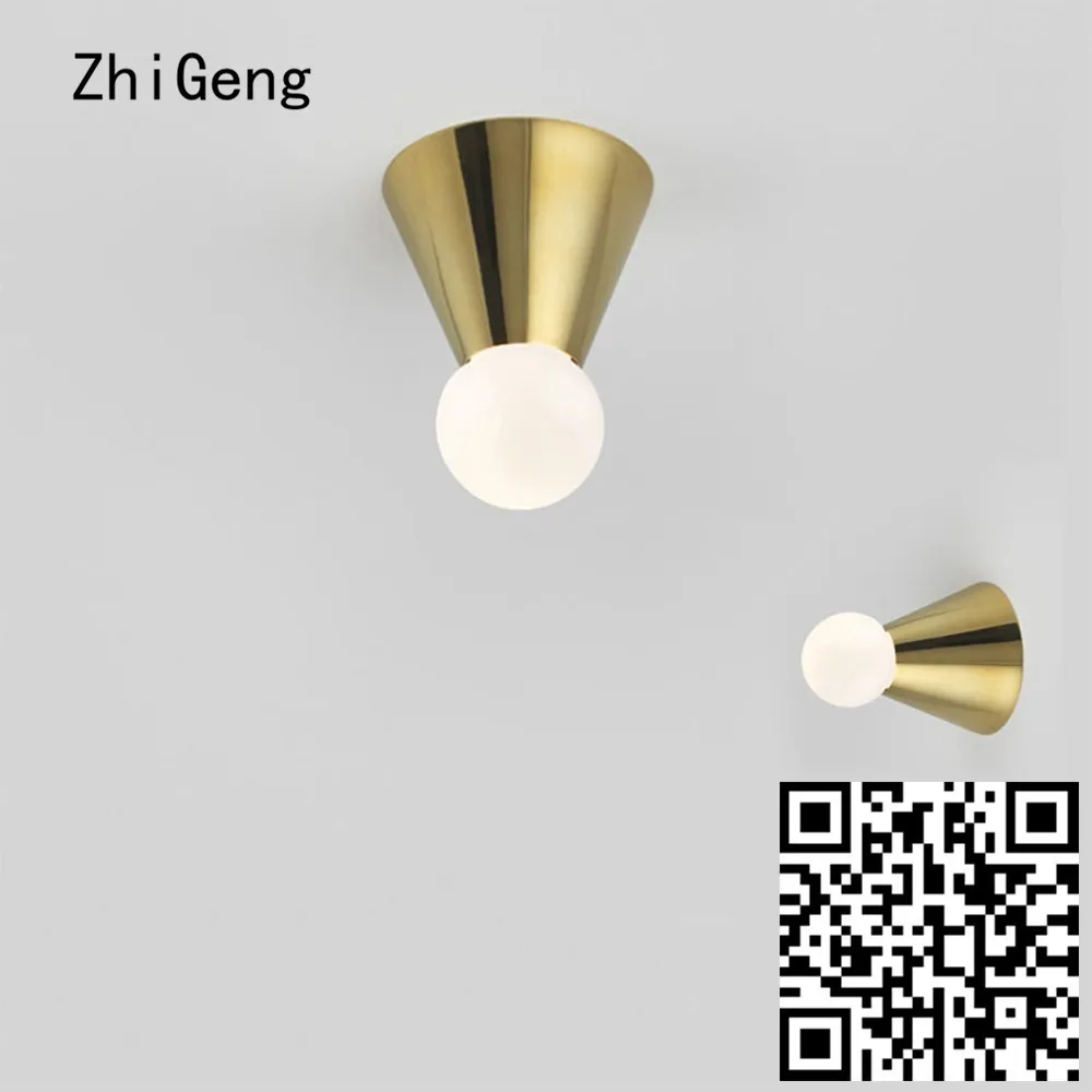 

ZhiGeng Nordic Gold E27 Ceiling Lights Corridor Stairwell Bedroom Indoor Lighting Fixture Conference Room Balcony Bedside Lamp