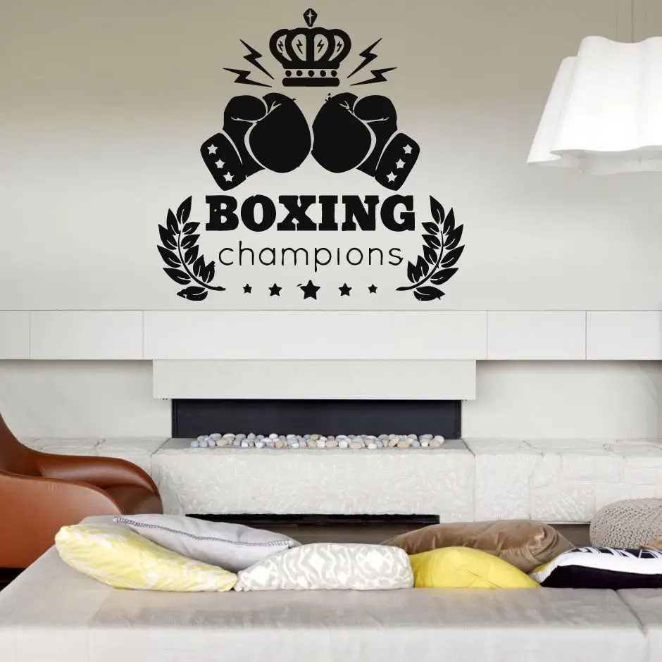 Wall Vinyl Sticker Bedroom Boxing championship quote Sport fight