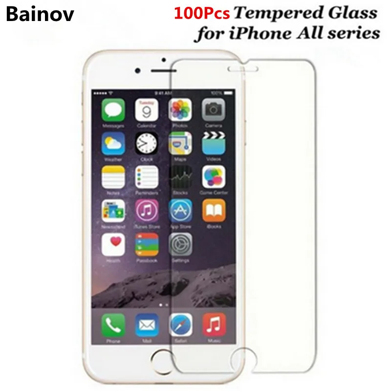 imágenes para Envío gratis 100 unids/lote bainov pantalla de vidrio templado para iphone 7 6 6 s más 5 5S 5c Protector de Pantalla 9 H a prueba de Explosiones imágenes para Envío gratis 100 unids/lote bainov pantalla de vidrio templado para iphone 7 6 6 s más 5 5S 5c Protector de Pantalla 9 H a prueba de Explosiones
