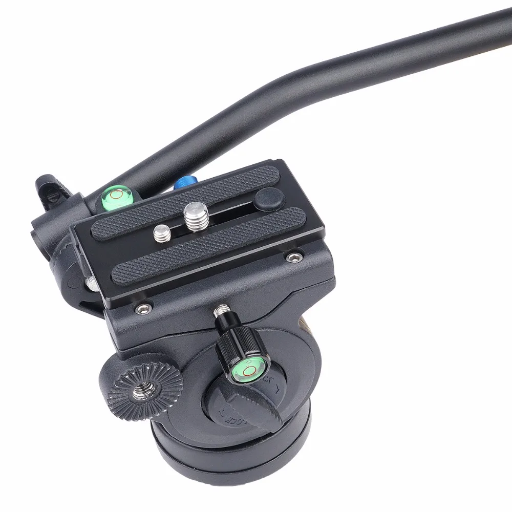 

YELANGU Video Tripod Head Ball Head 3-way Fluid Rocker Arm For Monopod Slider Panoramic Shooting Quick Release Plate