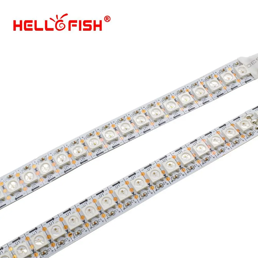 Hello Fish 1 м WS2812B полноцветная светодиодная лента 144 светодиодный/m Dream Running color СВЕТОДИОДНЫЙ лента белый/черный PCB