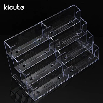 

Kicute Hot Desktop Business Card Holder 8 Pockets Stand Clear Transparent Acrylic Counter Display Stand Office Home Supplies
