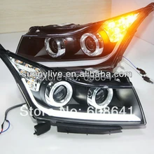 Для CHEVROLET Cruze светодио дный светодиодный налобный фонарь ангельские глазки Bi xenon объектив проектора