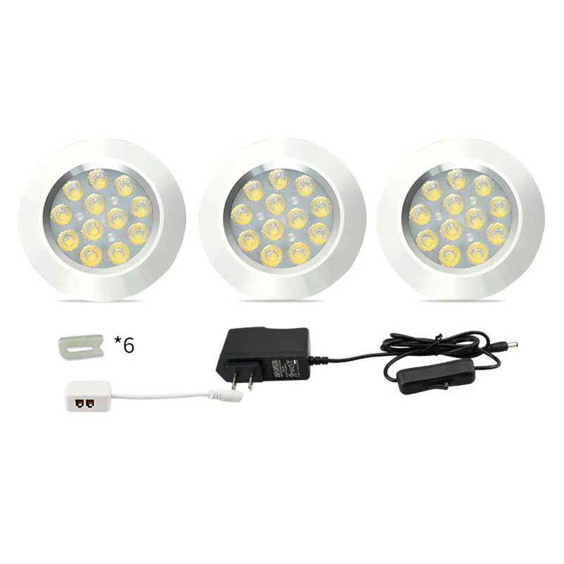 Dimmable 12V LED Under Cabinet Lighting LED Puck Llights ...
