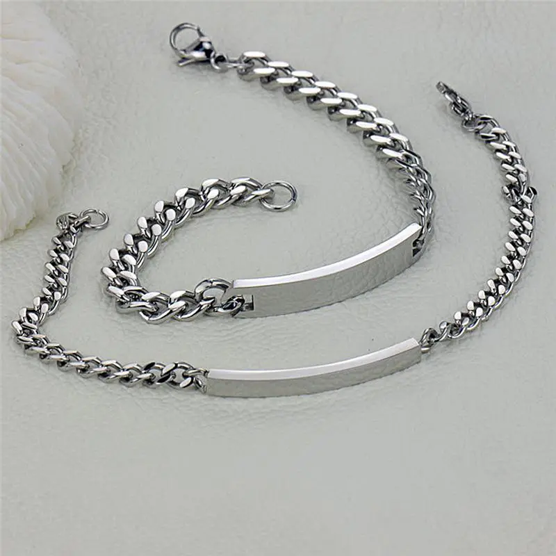 V.Ya Personiality DIY Custom Engrave Lover Bracelets Fashion Stainless Steel Chain Accessories Jewelry Couple Bracelet Man Gifts V.Ya Personiality DIY Custom Engrave Lover Bracelets Fashion Stainless Steel Chain Accessories Jewelry Couple Bracelet Man Gifts