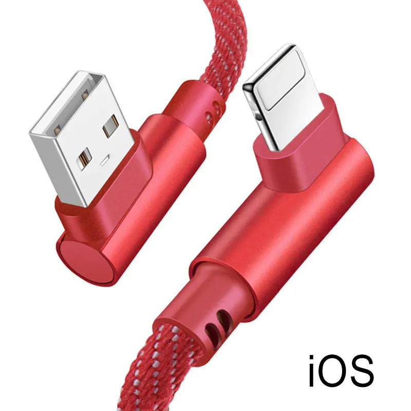Кабель для мобильного телефона USB iOS type C Micro кабель для быстрой зарядки Android телефонный кабель для передачи данных тип-c устройств 1 м 2 м с системой Android - Цвет: iOS-Red