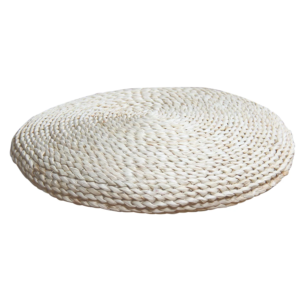 

Straw Knitting Round Cushion Seat Pad Furniture Footrest Home Meditation Stuffed Decorative Living Room Rustic Pouffe Practical