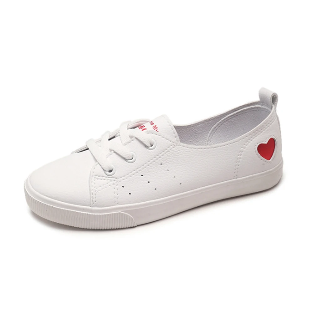 

2018 New INS Hot Women White Sneakers Female Lace Up Flat Heel All Match Casual Leather Woman Flats Spring Shoes