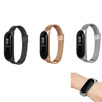 

Milanese loop Stainless Wrist Strap For Xiaomi Mi Band 3 Wrist bands Bracelet Watch Straps Metal Belt for xiaomi Miband 3 strap