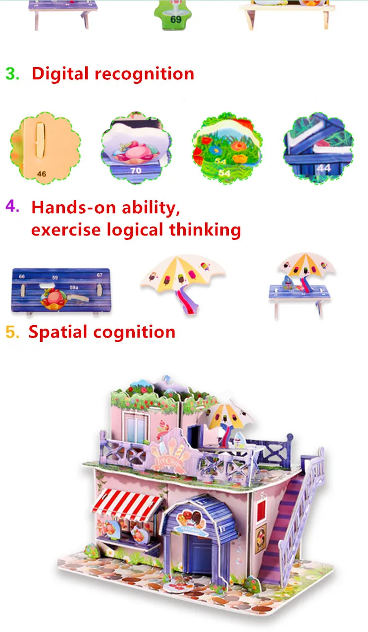 3D DIY Головоломка ЗАМОК модель мультяшный дом сборка бумажная игрушка малыш Раннее Обучение строительный узор подарок детский дом головоломка