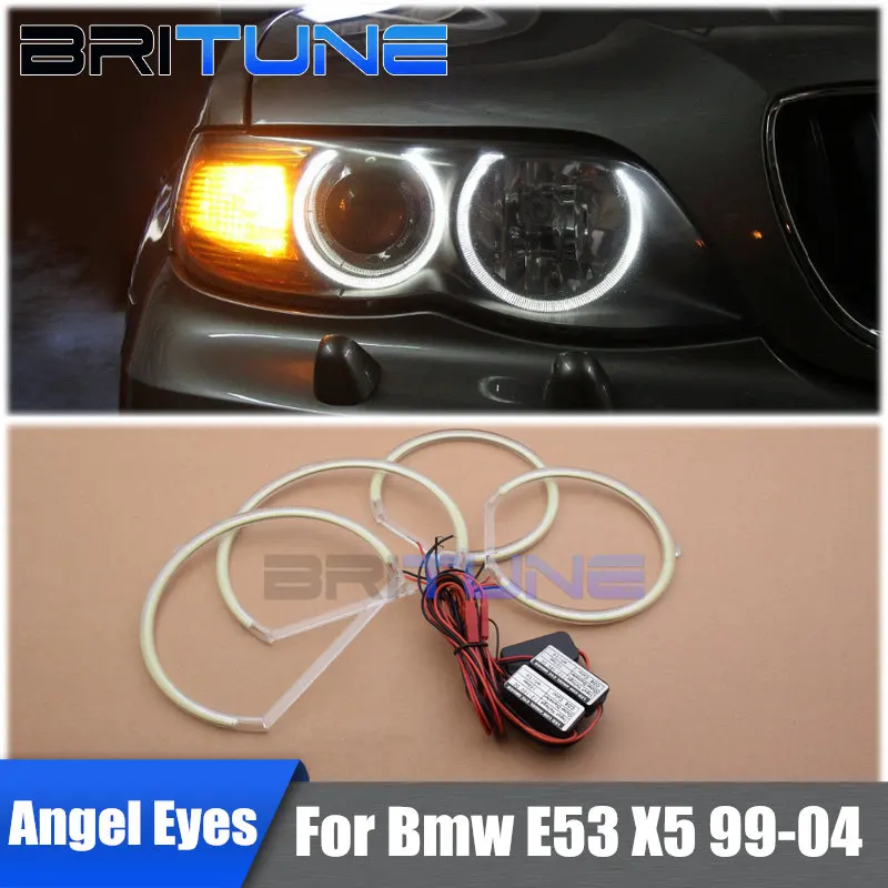 

For BMW E53 X5 1999-2003 COB LED White Angel Eyes Daytime Running Light Halo For Cars Headlight Retrofit DIY Style 127mm+158mm*2