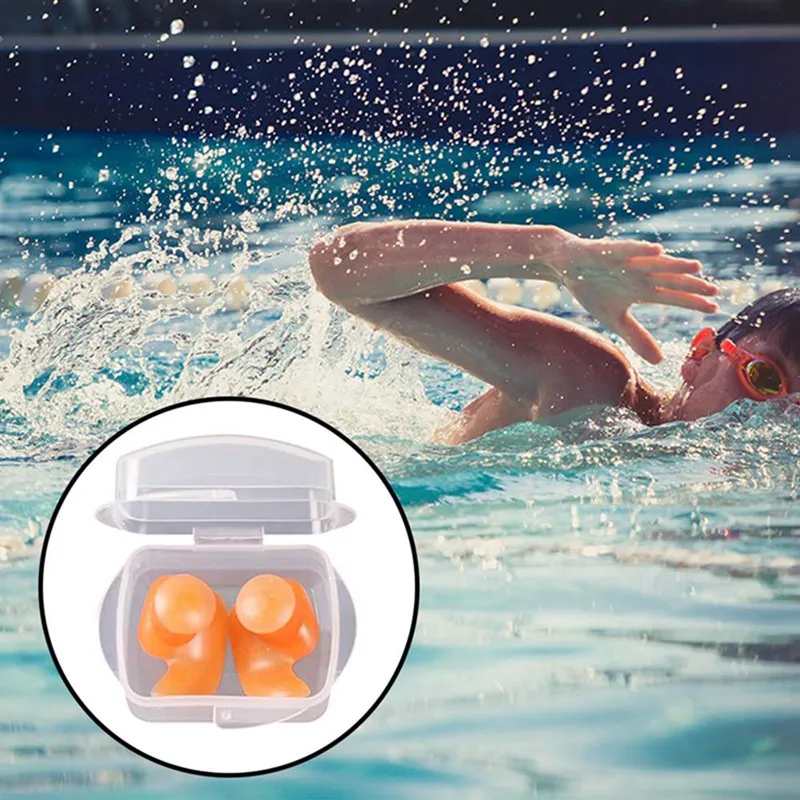 1 زوج لينة الأذن المقابس البيئة سيليكون للماء الغبار واقية سدادات الغوص المياه الرياضة السباحة اكسسوارات