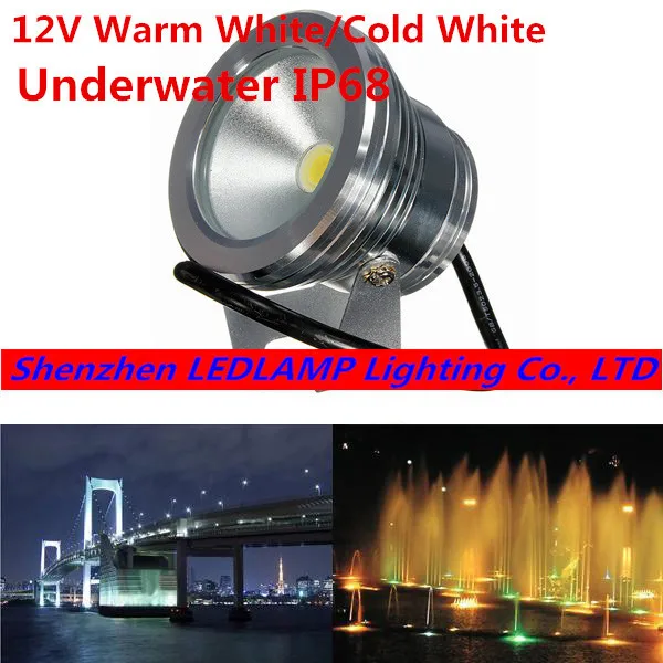 

1000lm 10W DC12V Warm White Cool White LED Underwater Light Pond Pool Fountain Light Spot Lamp IP68 Waterproof + 3yearS Warranty