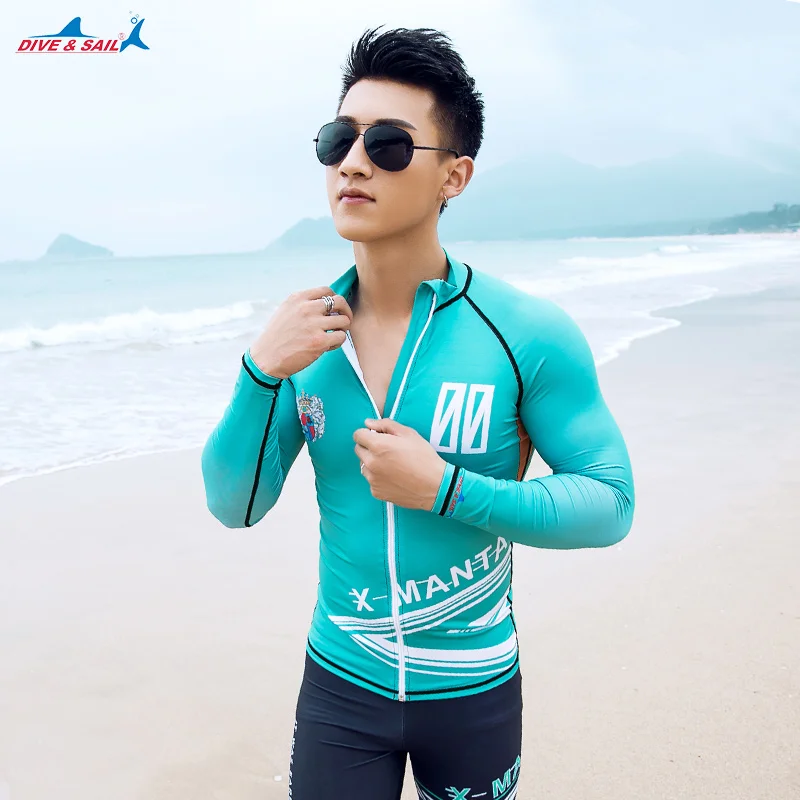 Мужская водоотталкивающая футболка Rashguard UPF 50 + с длинными рукавами
