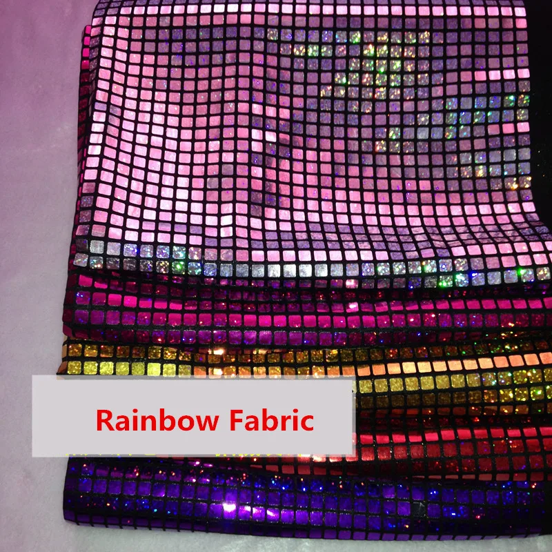 

140cm x 100cm Square sequins fabric Encrypted color flash background cloth Mosaic wedding wall bar stage fabric rainbow colorful