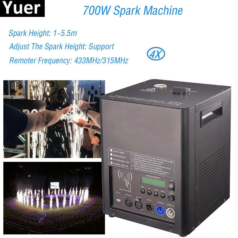 

4Pcs/Lot Electric Stage Cold Spark Machine DMX Firework Fountain For Wedding Party Event CE Certification Spray 1-5.5m Height