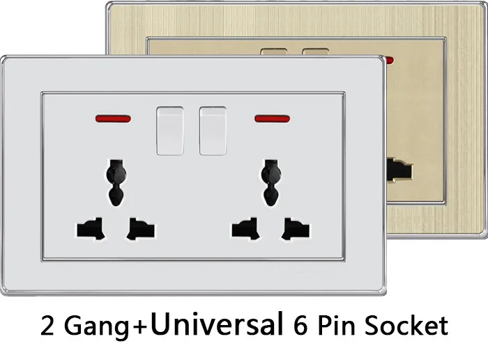 2 Gang+Universal 6 Pin Socket