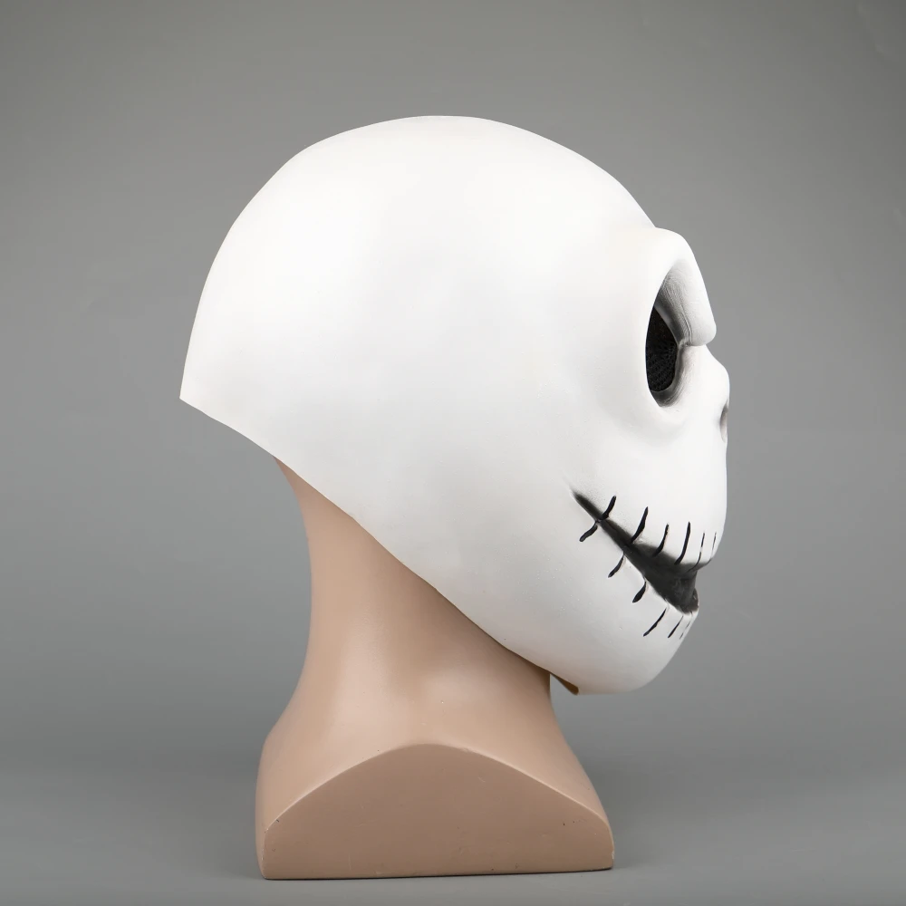Movie The Nightmare Before Christmas Jack Skellington Cosplay Face Masks Pumpkin King Full Head White Latex Props Halloween Gift (9)