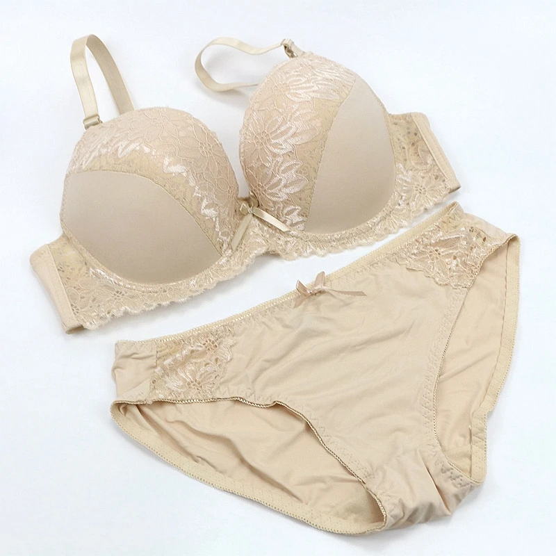 DaiNaFang Lady Lace Push Up Bra Sets 38/85 40/90 42/95 D DD E Cup Underwear Panties Womens Sexy Lingerie Female plus size bra and panty sets