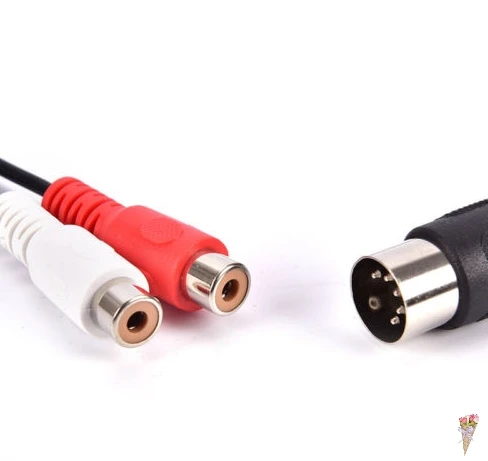 MIDI DIN 5P Male to 2 RCA Phono Female Socket Jack MF Audio Cable 0.5M MIDI DIN 5P Male to 2 RCA Phono Female Socket Jack MF Audio Cable 0.5M