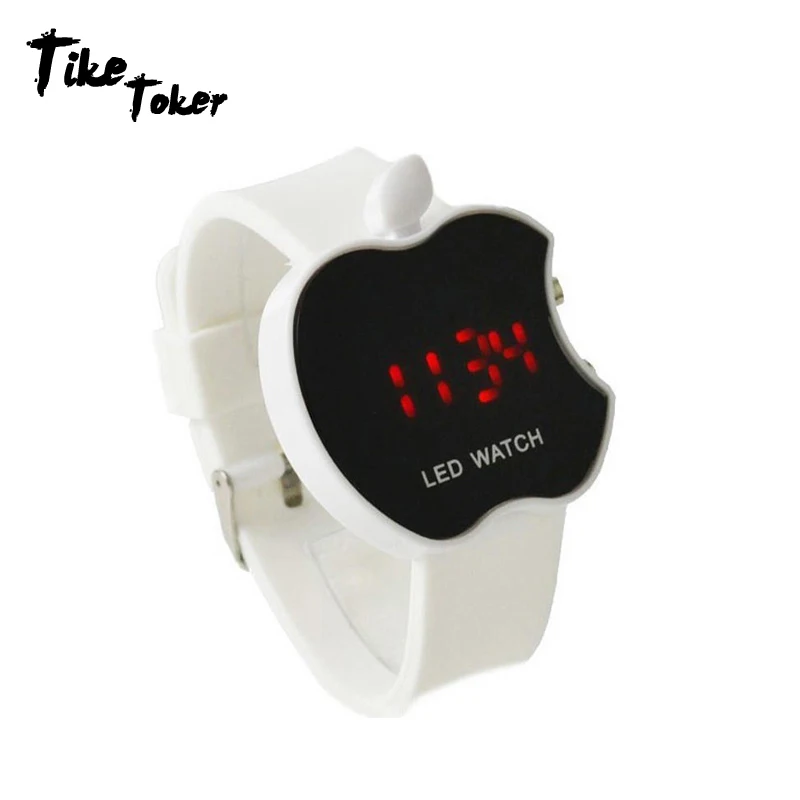 Тике Toker LED женские часы модное зарядное устройсво в виде яблока Формы Красочные