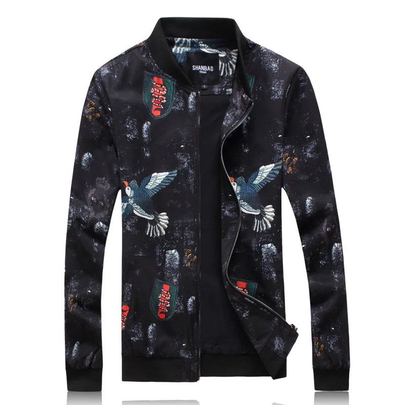 J18068 European style 3d birds retro printing fashion luxury jacket men Autumn 2018New quality streetwear mens jackets and coats J18068 European style 3d birds retro printing fashion luxury jacket men Autumn 2018New quality streetwear mens jackets and coats