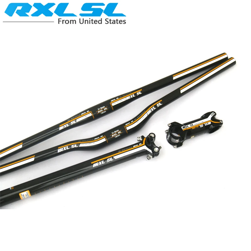 

Bicycle Bike Handlebar RXL SL Carbon Fiber MTB Handlebar Bicycle Stem+ Carbon seatpost + Flat/Riser Mountain Bike Bar