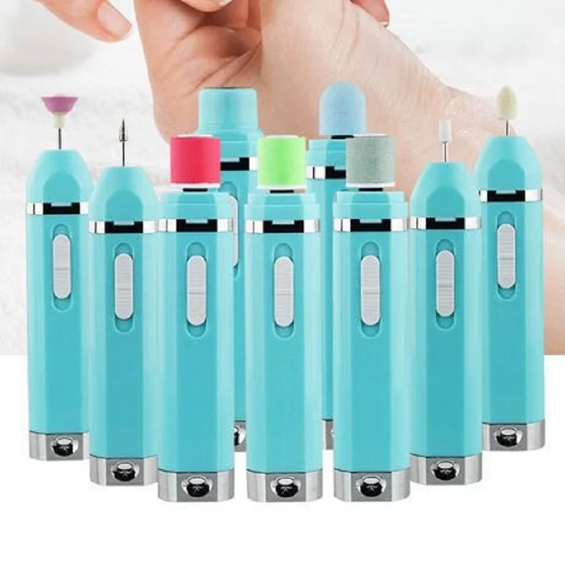 

9 in 1 Multi Function Electric Nail Grinder Portable Manicure Sander Tool Electronic Foot File Tool Electric Epilator